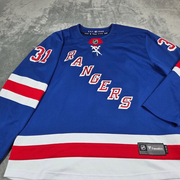 New York Rangers Igor Shesterkin Jersey Mens XL Blue Breakaway NHL #31 Fanatics - Picture 7 of 12